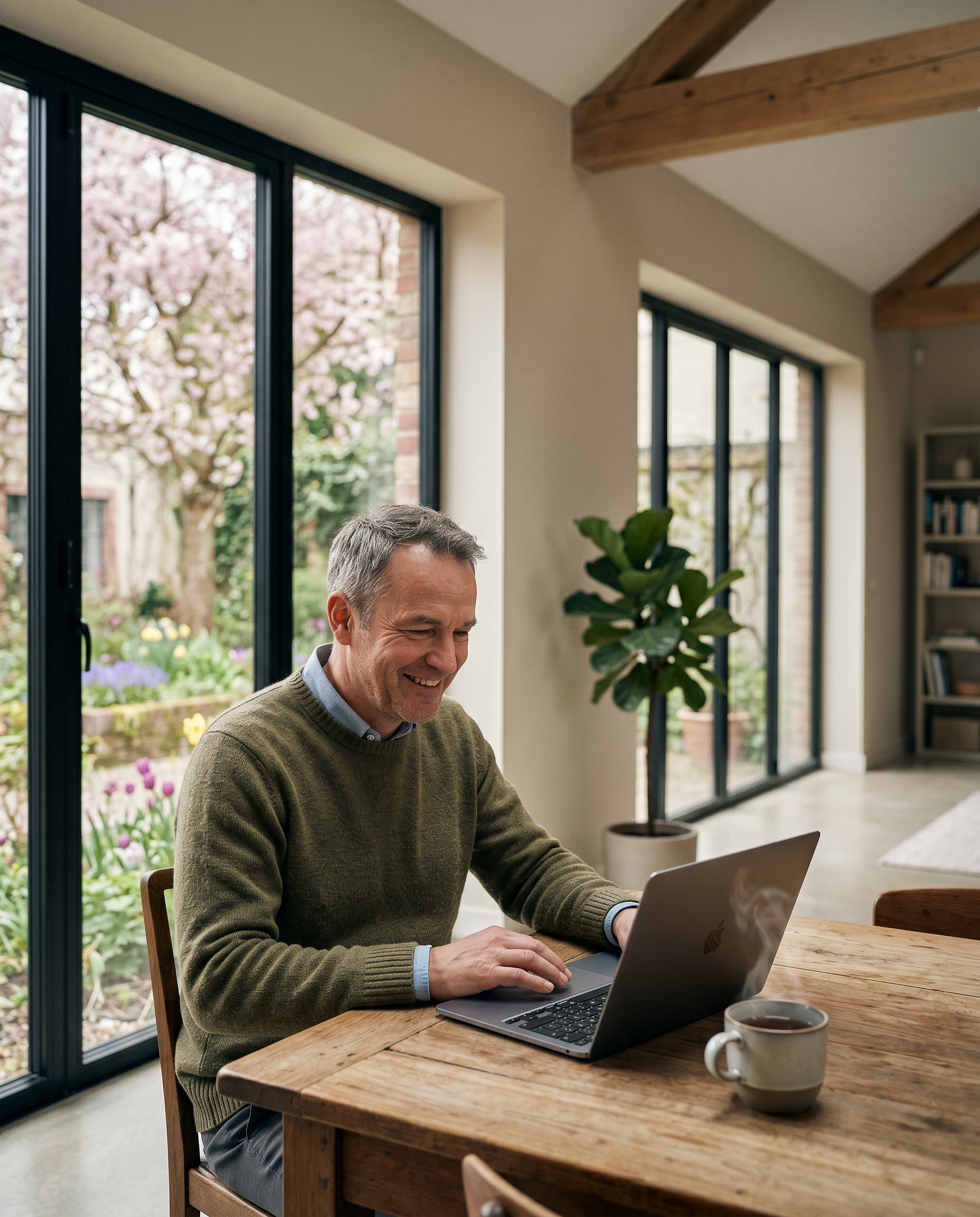 Mann macht eine Spende