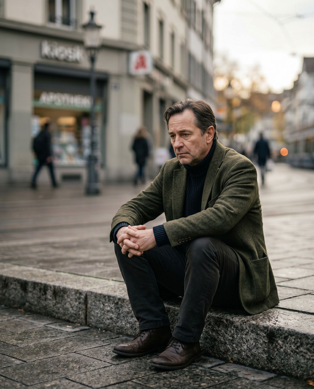 Mann-sitzt-auf-dem-Trottoir-einer-Schweizer-Stadt-und-ist-total-orientierungslos